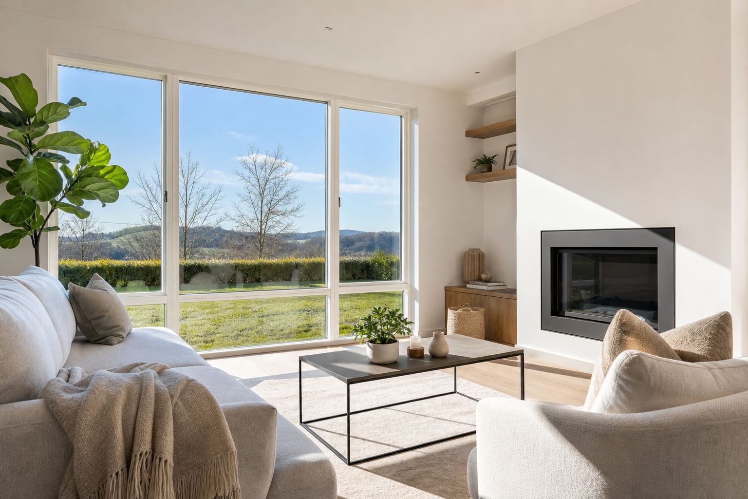 Fresh, dry, mould-free living room in a Belfast home after PIV installation