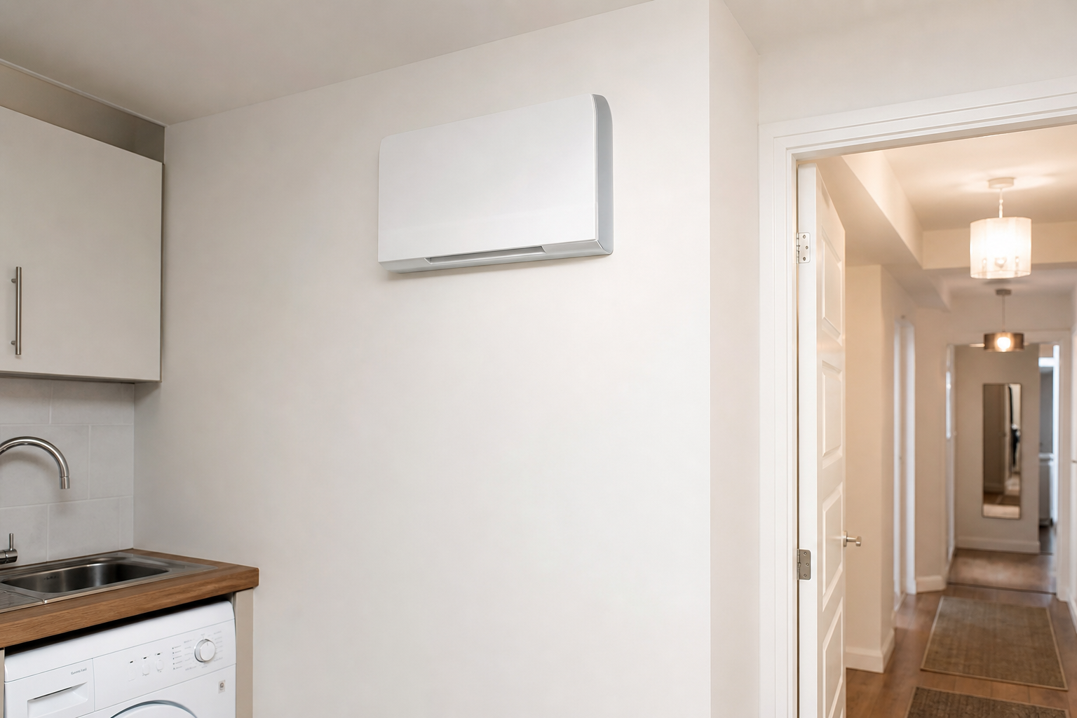 Slimline wall-mounted PIV unit installed in a Bangor seafront apartment